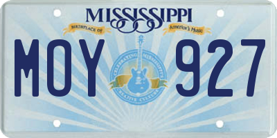 MS license plate MOY927