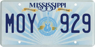 MS license plate MOY929