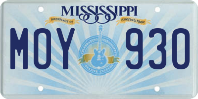 MS license plate MOY930
