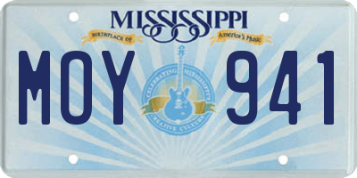MS license plate MOY941