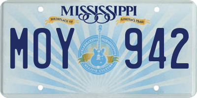 MS license plate MOY942