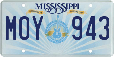 MS license plate MOY943