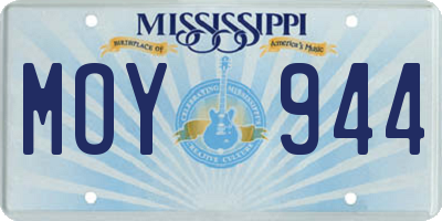 MS license plate MOY944