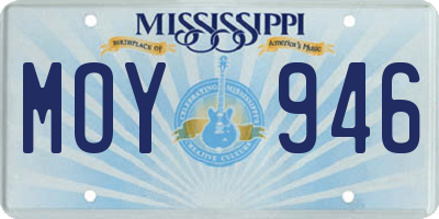 MS license plate MOY946