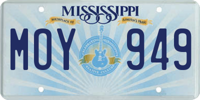 MS license plate MOY949