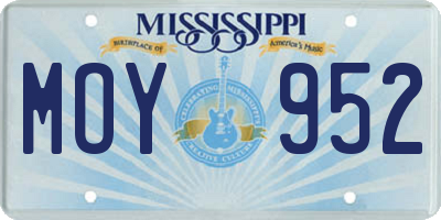 MS license plate MOY952