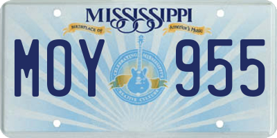 MS license plate MOY955