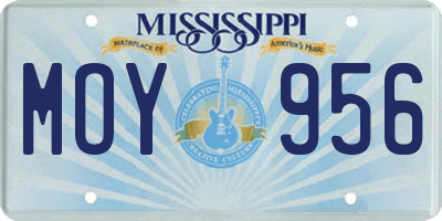 MS license plate MOY956
