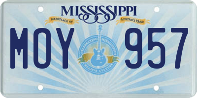 MS license plate MOY957