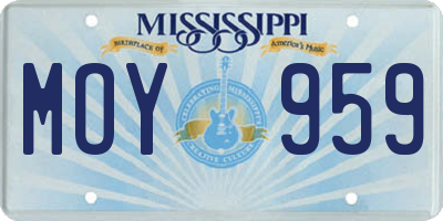MS license plate MOY959