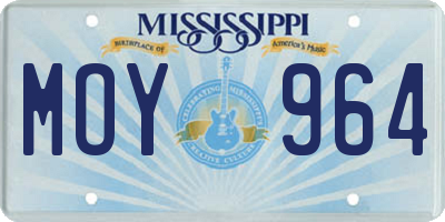 MS license plate MOY964