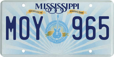 MS license plate MOY965