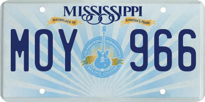 MS license plate MOY966