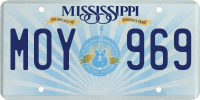 MS license plate MOY969