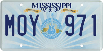 MS license plate MOY971