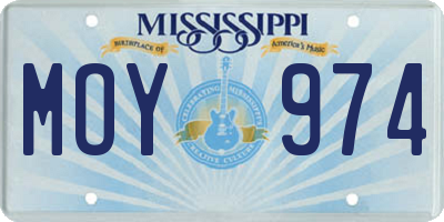 MS license plate MOY974