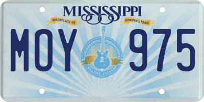 MS license plate MOY975
