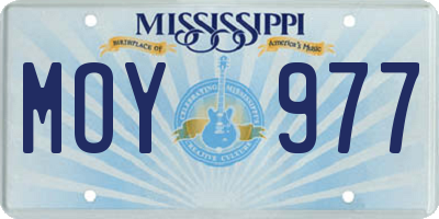 MS license plate MOY977