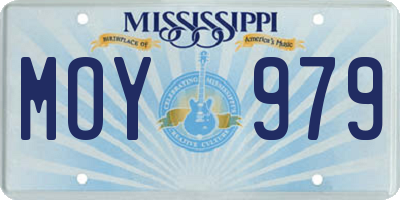 MS license plate MOY979