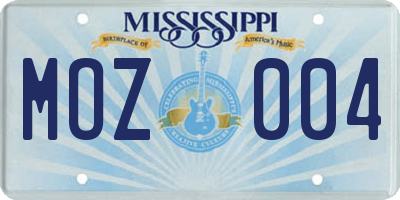 MS license plate MOZ004