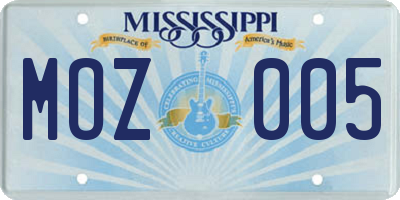 MS license plate MOZ005