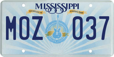 MS license plate MOZ037