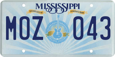 MS license plate MOZ043