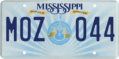 MS license plate MOZ044