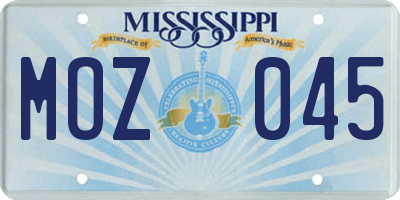 MS license plate MOZ045