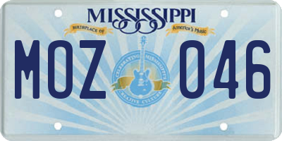 MS license plate MOZ046