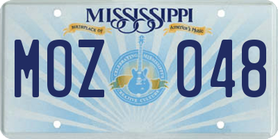 MS license plate MOZ048