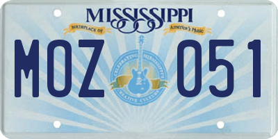 MS license plate MOZ051
