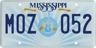 MS license plate MOZ052
