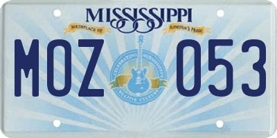 MS license plate MOZ053
