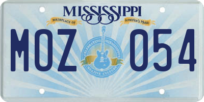 MS license plate MOZ054