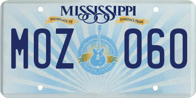 MS license plate MOZ060