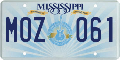 MS license plate MOZ061
