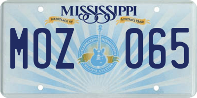 MS license plate MOZ065