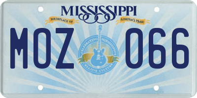 MS license plate MOZ066