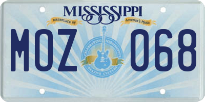 MS license plate MOZ068