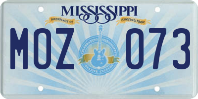 MS license plate MOZ073
