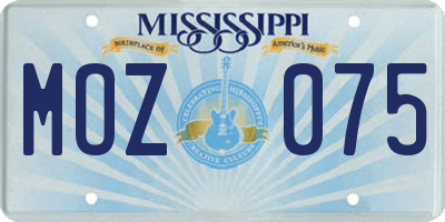 MS license plate MOZ075