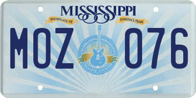MS license plate MOZ076