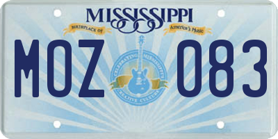MS license plate MOZ083