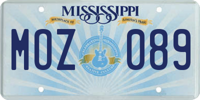 MS license plate MOZ089