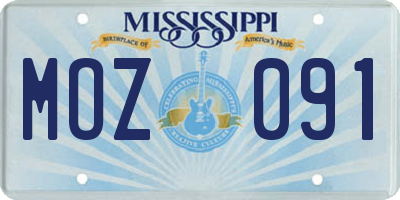 MS license plate MOZ091