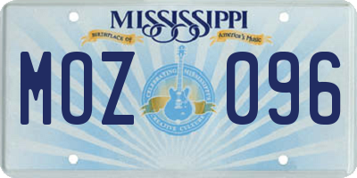MS license plate MOZ096