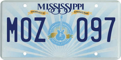 MS license plate MOZ097