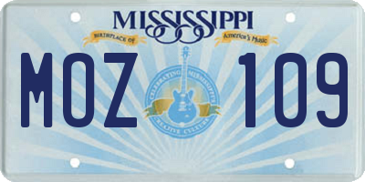 MS license plate MOZ109