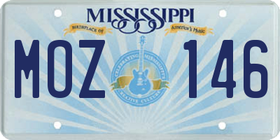 MS license plate MOZ146